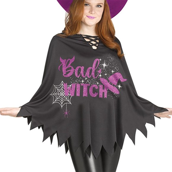 "Bad Witch" Costume Poncho Cape Easy Halloween Costume for Witches ! - Picture 1 of 3